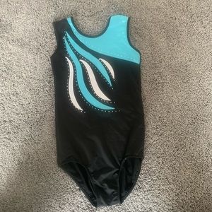 Blue and Black Gymnastics Leotard